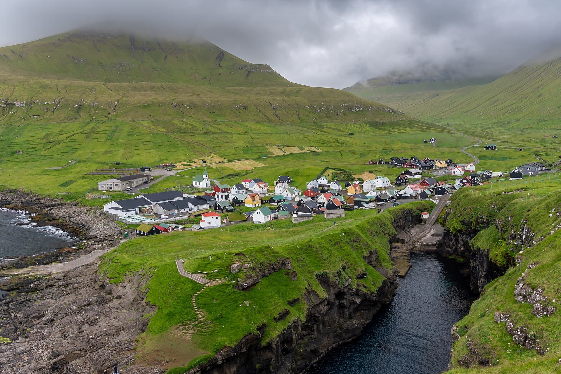 Gjógv village and sea gorge
